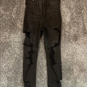 American Eagle Black Ripped Jeans